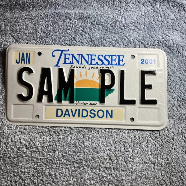 2001 Tennessee Sample License Plate Davidson County