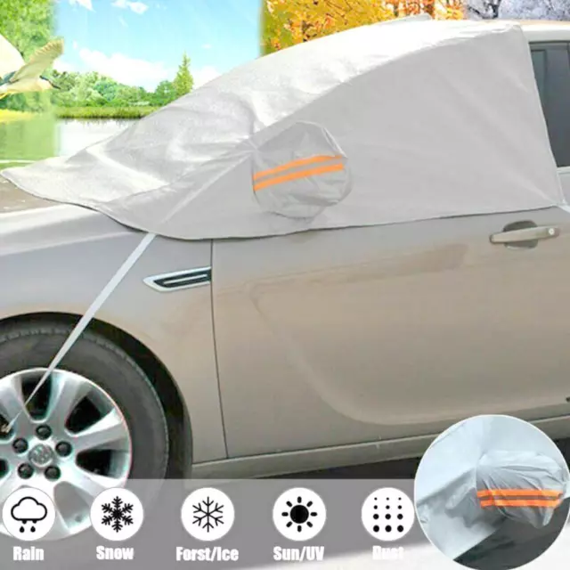 Car Windscreen Mirror Cover Frost Ice UV Dust Screen S Protector T3Z9