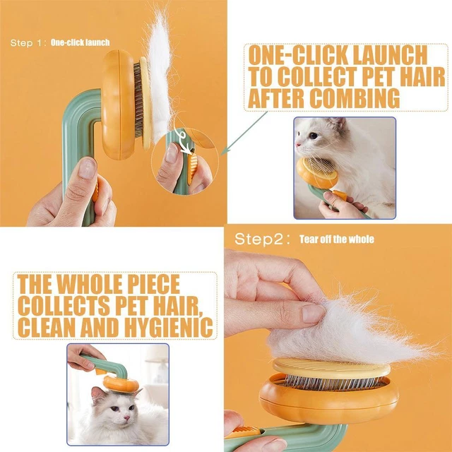 Pet Dog Cat Clean Grooming Self Cleaning Slicker Brush Massage Hair Remover Comb