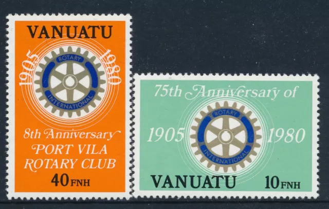 1980 Vanuatu Rotary International (British) Set Of 2 Fine Mint Mnh