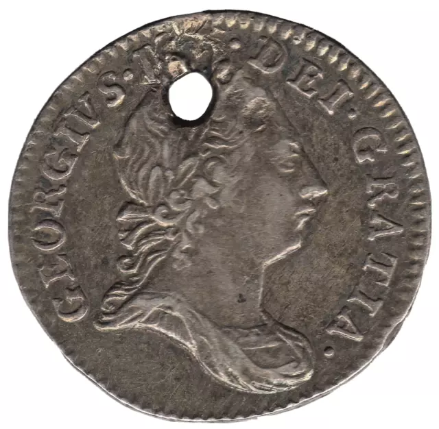 1762 George III Silver Threepence Coin Holed