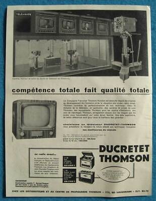 Ducretet Publicité Papier Postes Radio Et Télévision Ducretet Thomson De 1954 