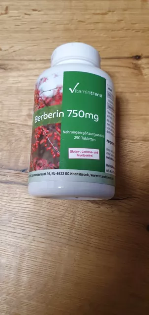 Berberin 750 mg - 250 Tabletten für 250 Tage - hochdosiert, vegan | Vitamintrend