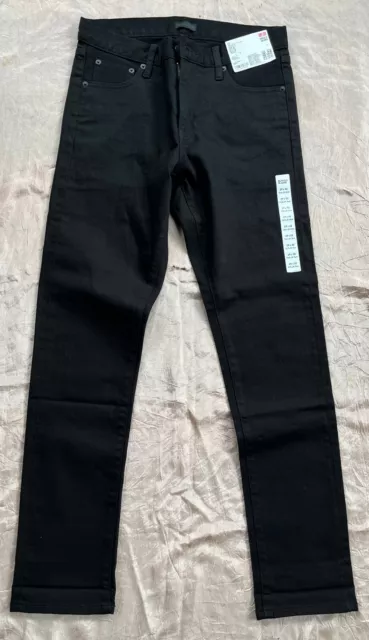 Uniqlo Mens Authentic Black Stretch Selvedge Slim Fit Jeans Pants 29/32 Nwt