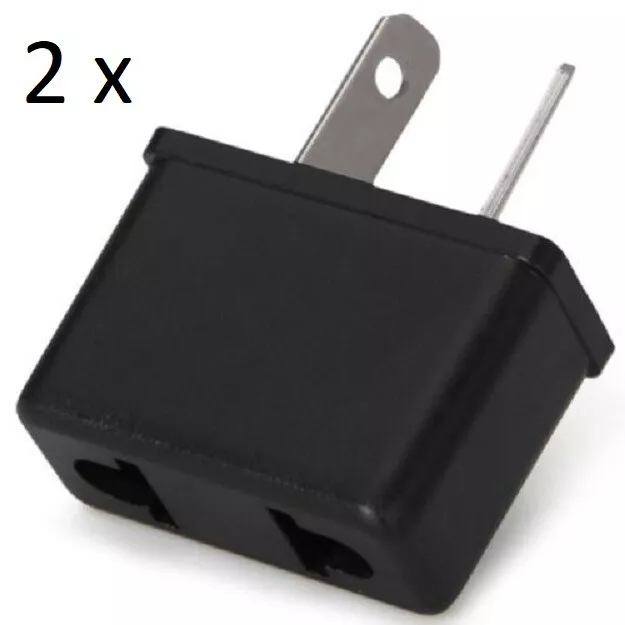 2 x USA, Euro (EU) to AU (Australia) NZ Power Plug Travel Adapter (Sq. D)