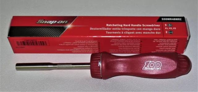 *NEW* Snap-on 100th Anniversary Ratcheting Screwdriver SSDMR4BMRZ *METALLIC RED*