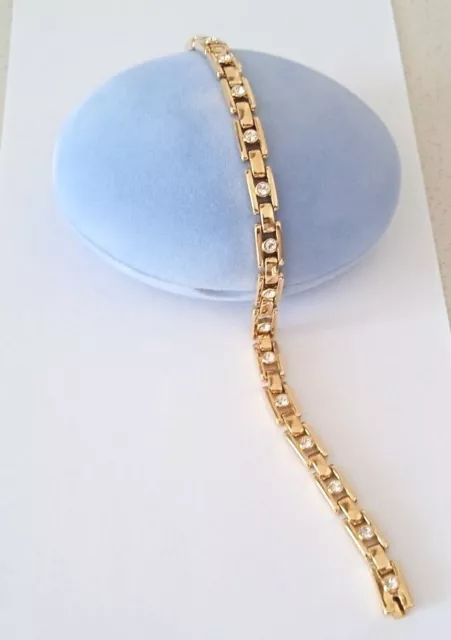 18K Chapado en Oro Pulsera Piedras CZ Claros de Swarovski