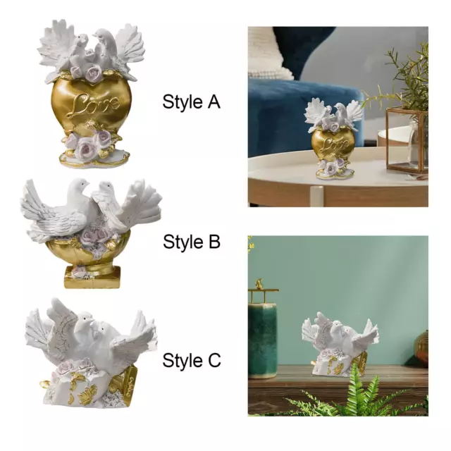 Statue de colombe Collection de figurines de pigeon Ornement pour décoration
