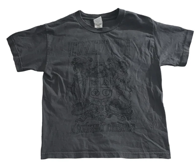 Vintage Y2K Kids Led Zeppelin Graphic T Shirt Large VTG Rock Band Music