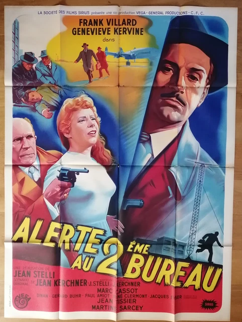 ALERTE AU DEUXIEME BUREAU affiche cinema originale 160x120 cm LITHO '56