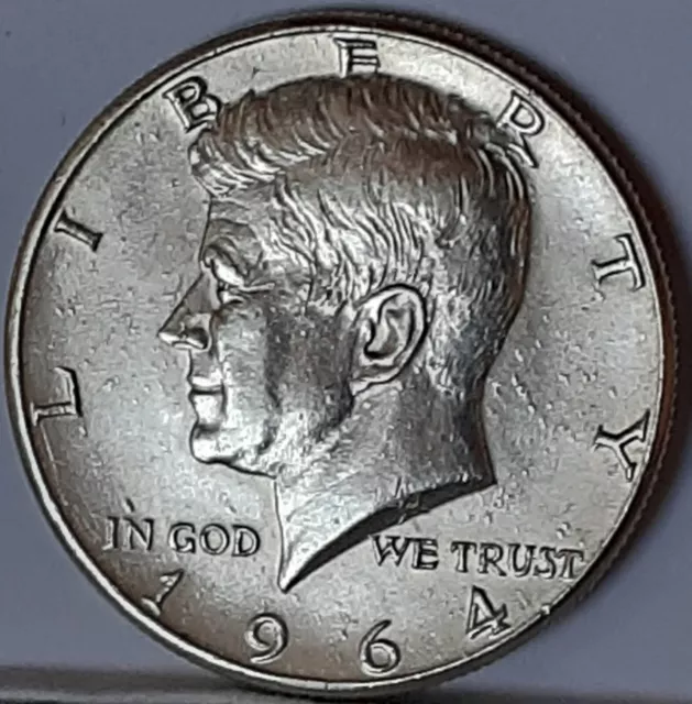 1964 kennedy half dollar Silver Coin Accented Hair Rare RAF Surface