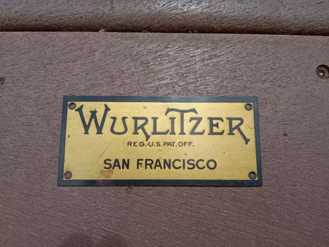 WURLITZER Turntable Cabinet Jukebox NAME PLATE Logo Insert 1920s Vintage