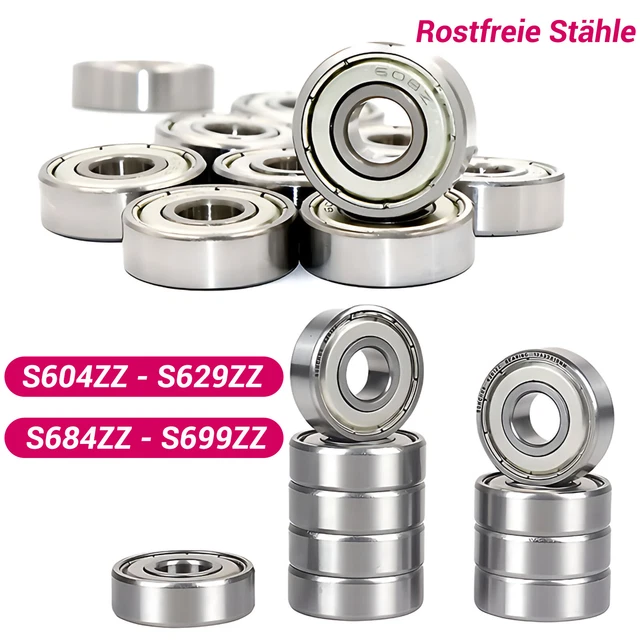 Rostfreie Stähle Kugellager S604ZZ - S629ZZ, S684ZZ - S699ZZ Rillenkugellager