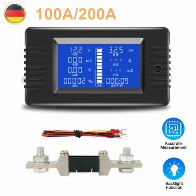 DC/AC Digital Monitor LCD Volt Amp Watt Meter RC Batterie Power Analyser 100A