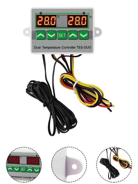Display LCD digitale doppio regolatore di temperatura doppio rilascio termostato potenza