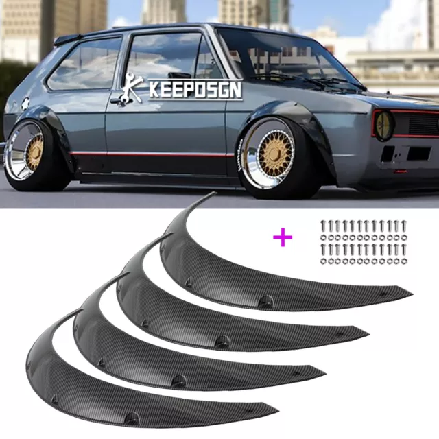 35" Carbon Look Fender Flare Wheel Extra Widebody For VW Golf MK1 MK2 GTI GL GT