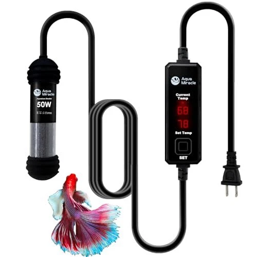 Upgraded Small Aquarium Heater Fish Tank Heater Turtle Heater Super Mini 50W