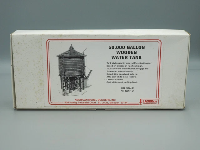 LaserKit #154 HO Scale '50,000 Gallon Wooden Water Tank' Kit - Sealed