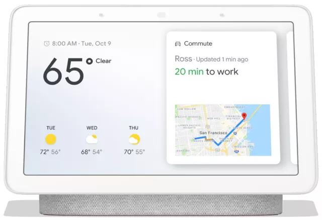 Google 7" Touchscreen Nest Hub with Built-In Google Assistant, Chalk