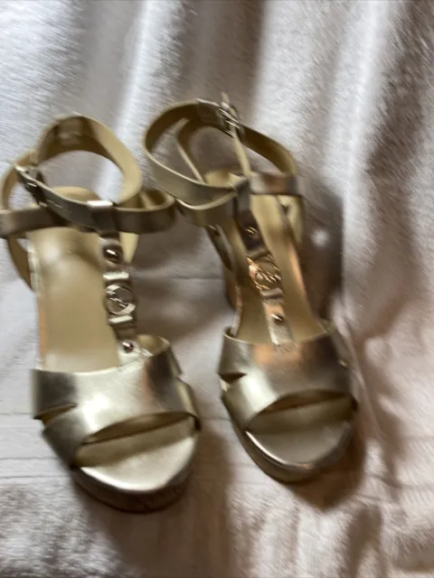Nine West wedge ankle wrap sandals women's size 9.5M preowned