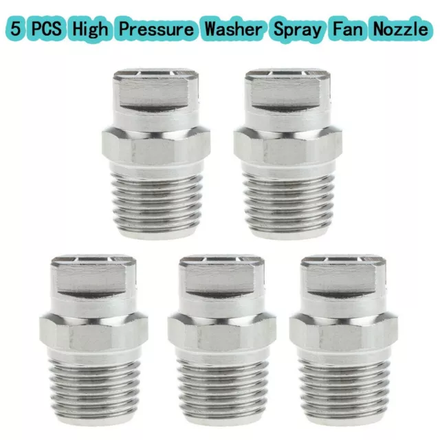5PCS High Pressure Washer Fan Nozzle Replacement 1/4 65 Degree Spray Angle