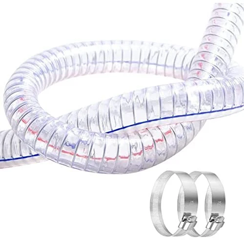 QuQuyi 2" ID x 2-1/4" OD 3FT length Steel Wire Hose PVC Vacuum Tubing Drain H...