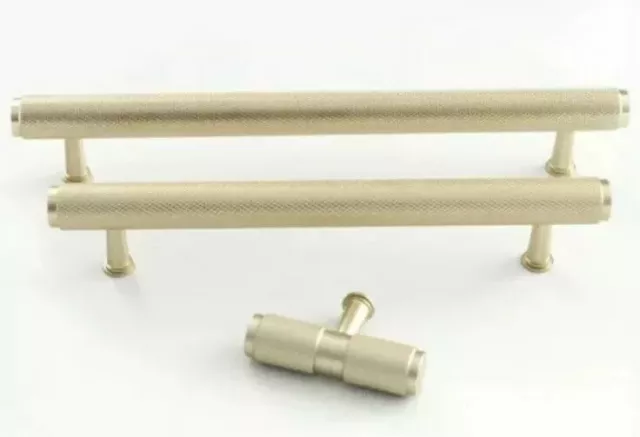 Quality Solid , Gold Knurled Door And Drawer Bar Handles  Small (A155 Gold)