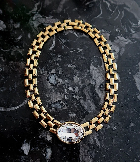 Collier grosse chaine Agatha métal argenté - Jeronine Vintage