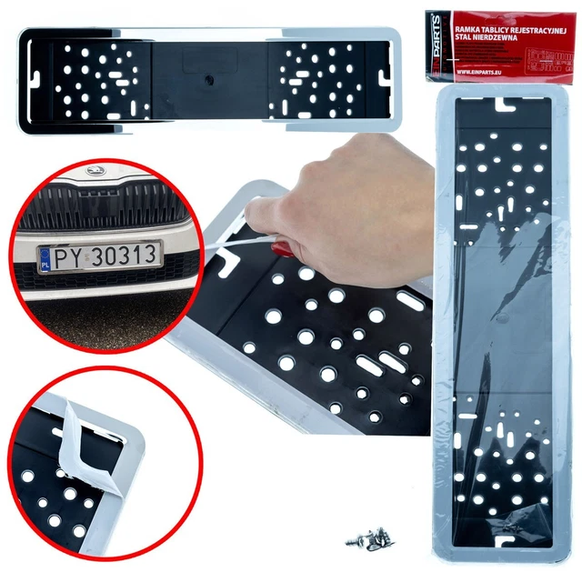 L&P A199-2-46cm X Kennzeichenhalter 46x11cm In Edelstahl Poliert Kurze