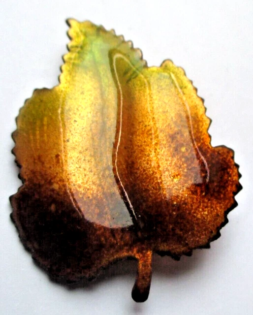 Broche Vintage Ancienne Or Avec Cabochon émaillé Orange - Parfait état