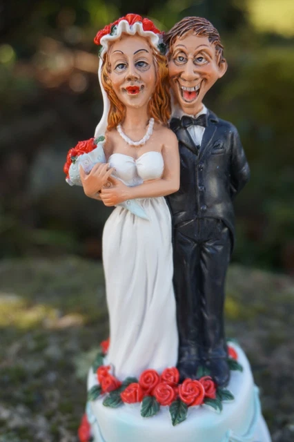 825.2011 Figurine Caricature Mariage Couple  Mariee   Gateau Original  Humour