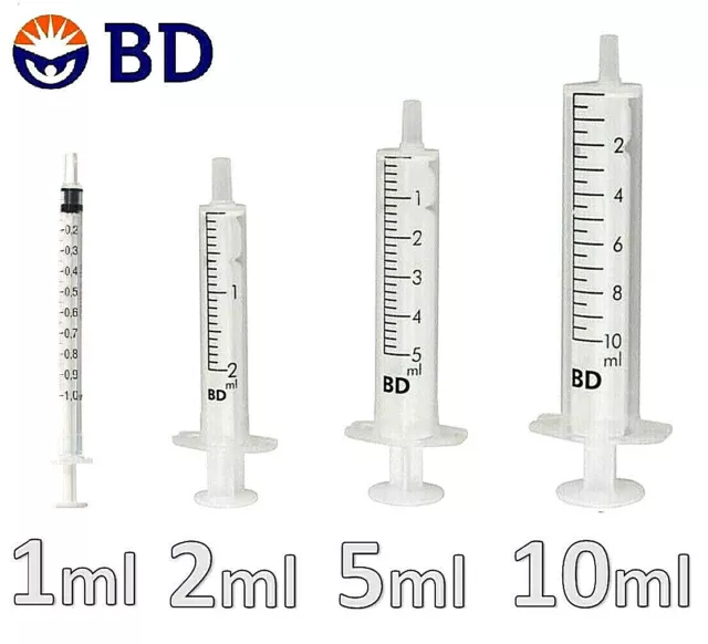 1ml 2ml 5ml 10ml 20ml BD Syringes Luer Slip Sterile Hypodermic Vape Ink Pets