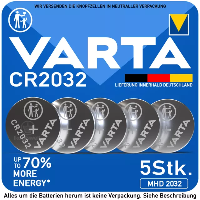 Varta CR2032 CR-2032 MHD bis 2032  Batterien Knopfzellen Knopfbatterien