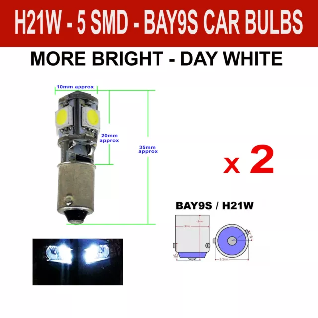 H21W 12V 21W Minature fog light tail Bulb Car Bulb BAY9s LED SMD - ERROR FREE