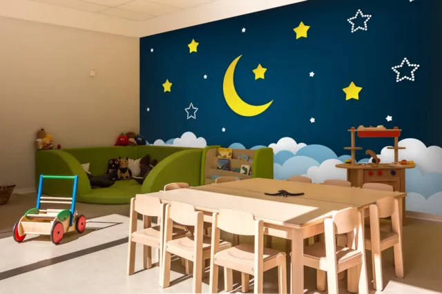 Papel pintado 3D Moon Stars 8748 impresión mural papel tapiz murales EE. UU. Coco