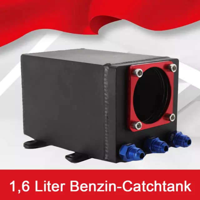 1,6 Liter Catchtank für OD 60MM Pumpe SCHWARZ Kraftstofftank Turbo Benzintank