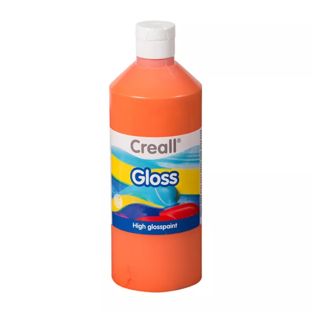 Creall Gloss Glanzfarbe 500 ml Orange Plakatfarbe Farbe Kinder Malen Malfarbe