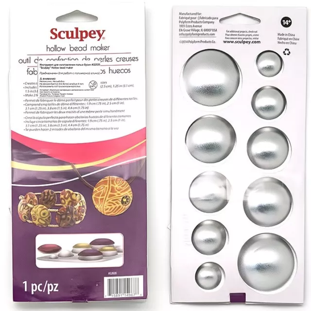 Sculpey Polymer Clay - HOLLOW BEAD MAKER - 5 Different Sizes - Double Sided