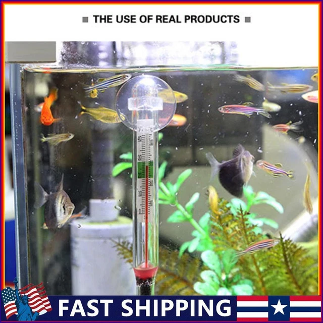 Floating Aquarium Thermometer Mini Fish Tank Glass Temperature Meter Suction Cup
