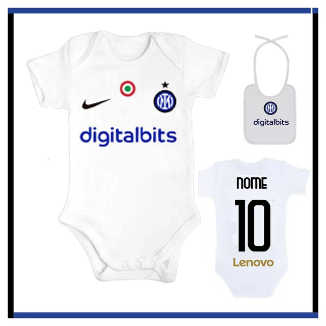 Body Neonato Inter Personalizzato Tutina Maglia Con Bavaglino Coordinato Set