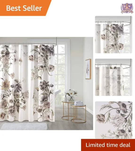Sumptuous Printed Floral Cotton Shower Curtain - Shabby Chic - 72"x72"