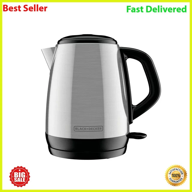 Electric Tea Kettle Stainless Steel Coffee Pot Hot Water Cordless 1.7L Fast Boil