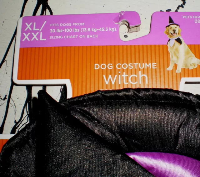 Dog WITCH Costume SET Hat & Ruff COLLAR NECKPIECE XL/XXL 2pc PET NEW XL XXL