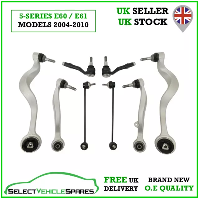 New Bmw 5-Series E60/E61 Drivers & Passenger Front Suspension Control Arm Set X8