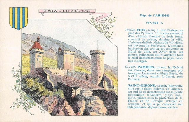 Carte postale ancienne ARIEGE FOIX 40 route de Saint-Girons cliché Trentoul ti