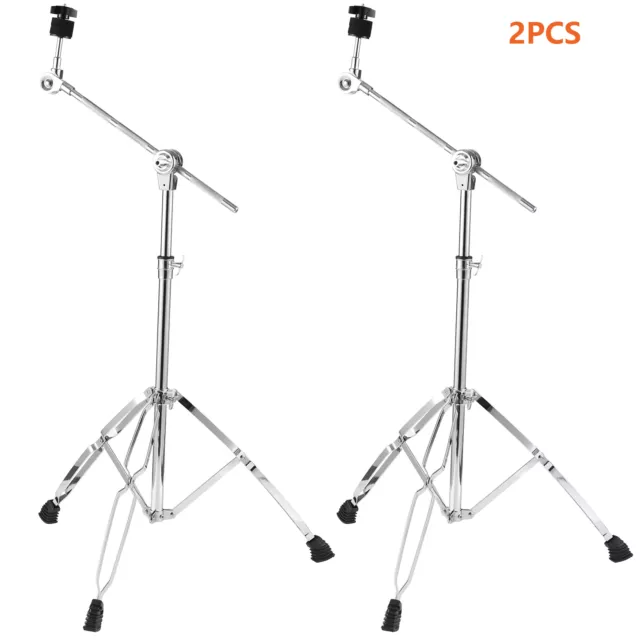 2X Cymbal Straight Boom Stand Double Braced Heavy Duty Thicken Alloy Holder F5A4