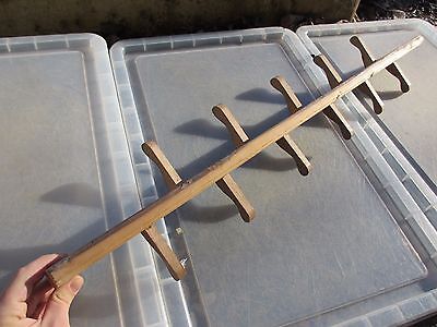 Vintage Wooden Coat Rack Hat Hangers Hooks French Reclaim Old Double Sided Farm