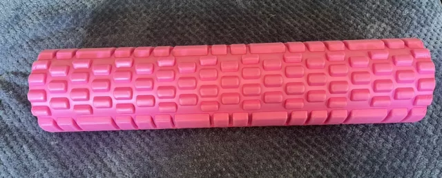 BodyRip Grid Foam Yoga Massage Roller 62cm Pink Pilates Muscle Rehab Injury Gym