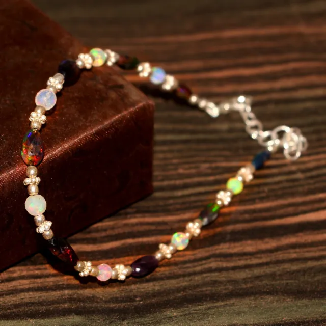 Fire opal ethiopian necklace opal jewelry welo opal opal gem beads NP-1412
