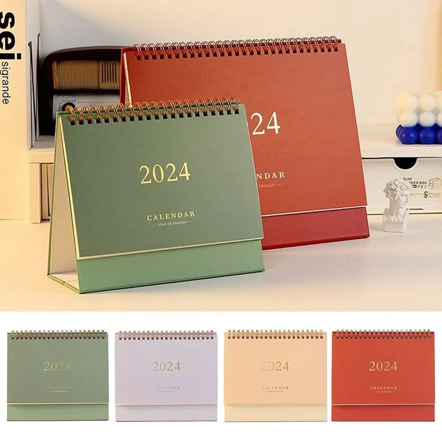 PAPER 2024 CALENDAR Daily Weekly Table Planner Schedule Agenda School